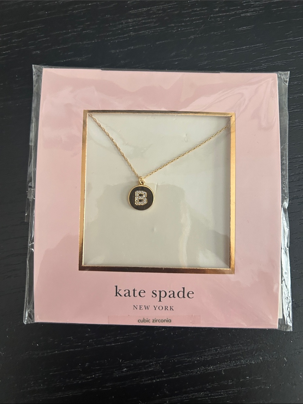 Kate Spade Gold Tone with White Stones “B” Initial Necklace - NWT